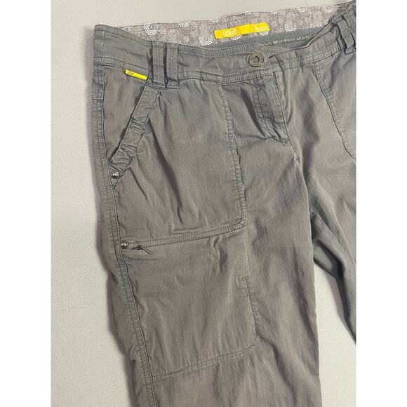 Lole Grey Low Rise Cropped Cargo Capri Pants Women’s Size 8 Active Wear Workout - Picture 4 of 7